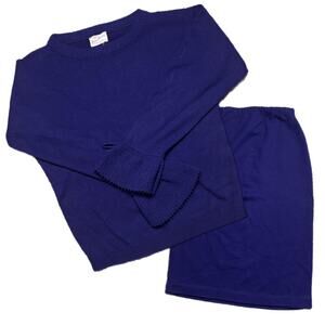 1960s House of Morrison deep royal sweater and skirt set